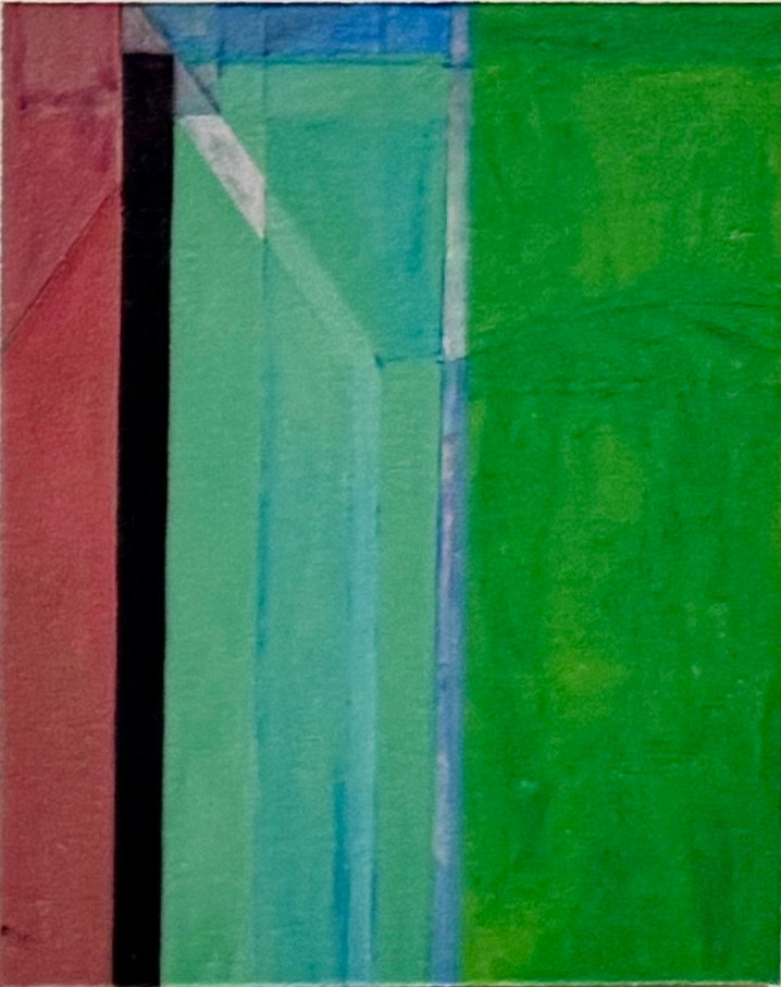 Richard Diebenkorn, Ocean Park #30, 1970, a painting of a green and red rectangular object