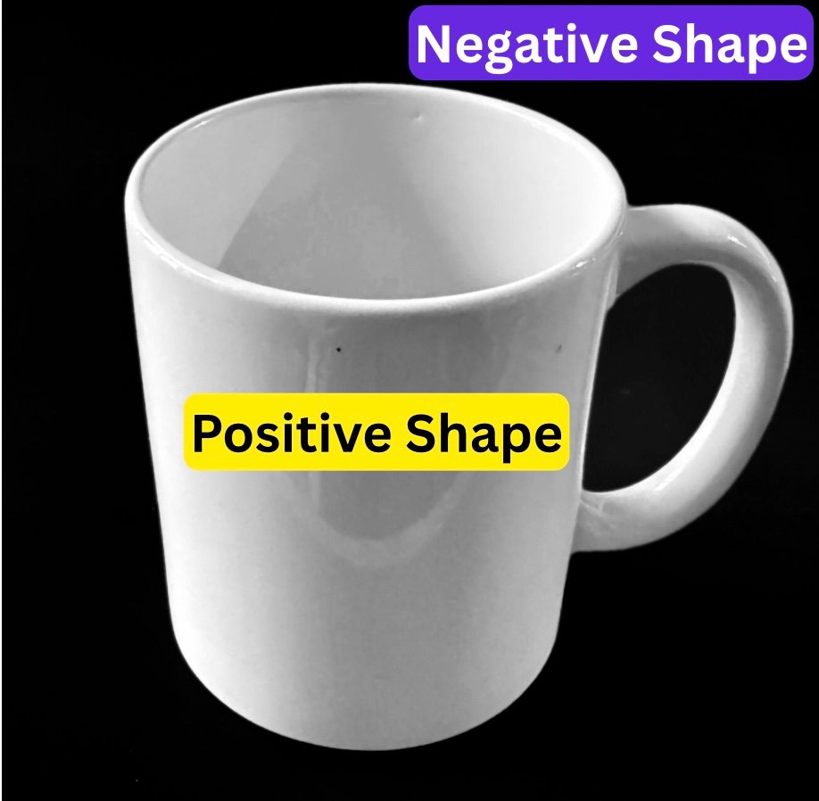A white mug against black background