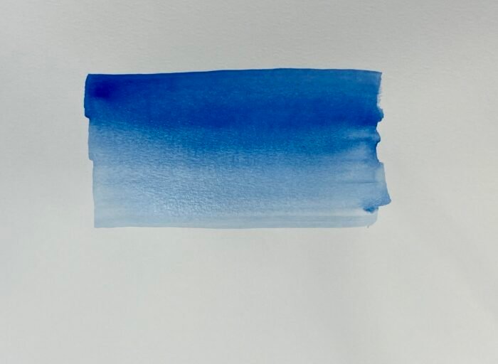Graded Wash Demo: Gradient blue watercolor brushstroke